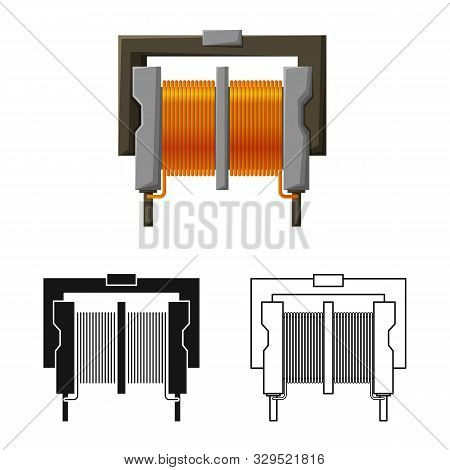 Vector Design Of Coil And Steel Symbol. Web Element Of Coil And Flexible Stock Symbol For Web.