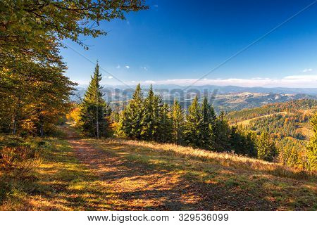 Mountain Landscape With Forests In Autumn Colors. Kysuce Region In The North Of Slovakia, Europe.