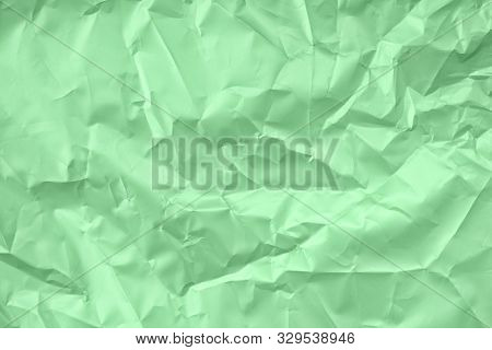 Crumpled Mint Satin Paper Texture
