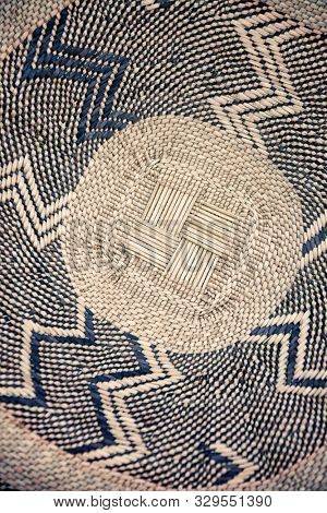 African traditional vintage  art, pattern tribal statues, Setswana basket from Botswana