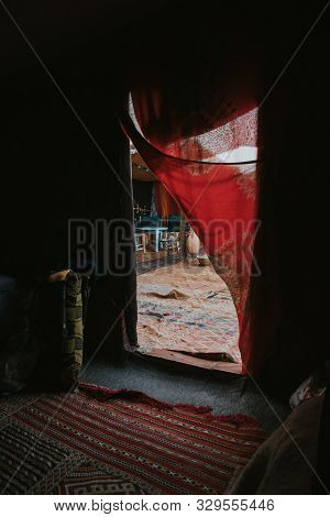 Inside A Haima, The Berber Camp Tent For Live In.