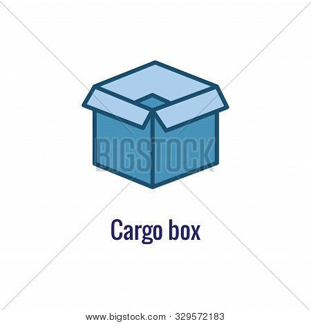 Logistics Icon W Open Shipping Box  And Folded Sides