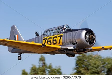 Tyabb, Australia - March 9, 2014: North American Aviation Snj-4 Vh-xsa Single Engine Military Traini