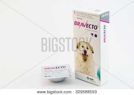 Cluj-napoca/romania-10 24 2019: Bravecto Chewable Tick & Flea Tablet