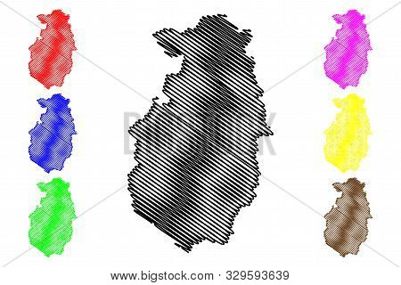 Pazardzhik Province (republic Of Bulgaria, Provinces Of Bulgaria) Map Vector Illustration, Scribble 