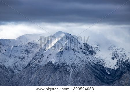 Bucegi mountains viewed from Postavarul peak, Brasov, Transylvania, Romania
