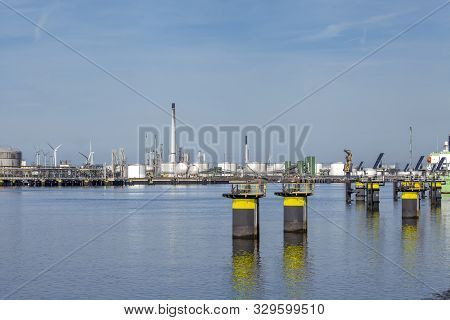 Oil Refinery Plant From Industry Zone, Aerial View Oil And Gas Industrial, Refinery Factory Oil Stor
