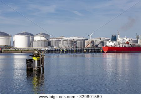 Oil Refinery Plant From Industry Zone, Aerial View Oil And Gas Industrial, Refinery Factory Oil Stor