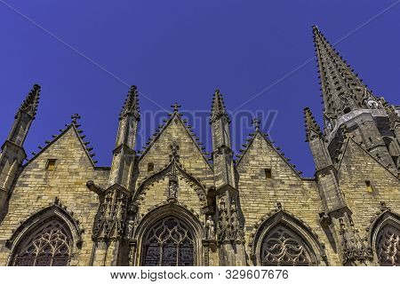 Vitre, Brittany, France - June 1: Notre Dame / Church Of Our Lady Of Vitre On June 1, 2019 In Vitre,