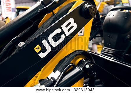 Kielce, Poland, March 16, 2019: Jcb Sign On A Heavy Machinery. J.c. Bamford Excavators Ltd. Is A Bri