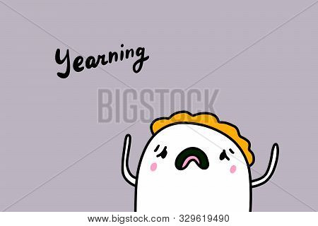 Yearning Hand Drawn Vector Illustration In Cartoon Comic Style Man Angry Sad