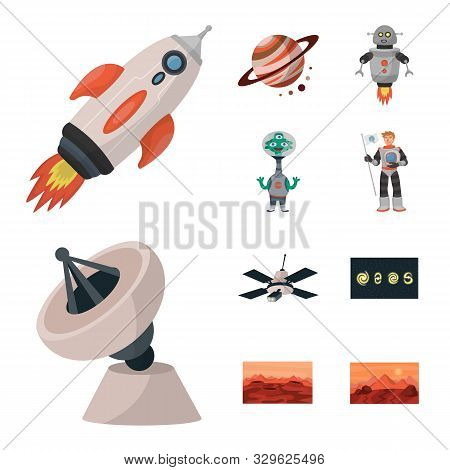 Isolated Object Of Space And Galaxy Logo. Collection Of Space And Travels Stock Vector Illustration.