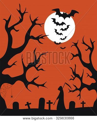 Happy Halloween. Vector Illustration In A Flat Style. Background. Wallpaper.