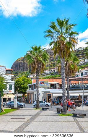 Ribeira Brava, Madeira, Portugal - Sep 9, 2019: Promenade In The Madeiran Village Photographed From 