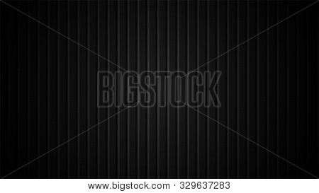 Dark Background. Black Vertical Stripes. Vector Illustration.