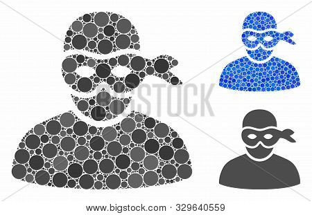 Anonimious Thief Mosaic Of Small Circles In Various Sizes And Color Tints, Based On Anonimious Thief
