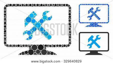 Desktop Settings Mosaic Of Circle Elements In Variable Sizes And Color Tinges, Based On Desktop Sett