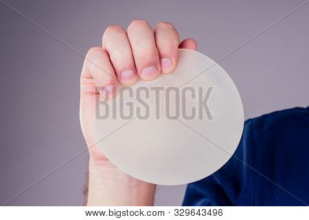 Plastic Surgeon Male Showing Before Modern Augmentation Implanty Studio White Background