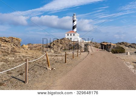 Favaritx Lighthouse At The Extreme North-east Of The Island Of Menorca In Spain