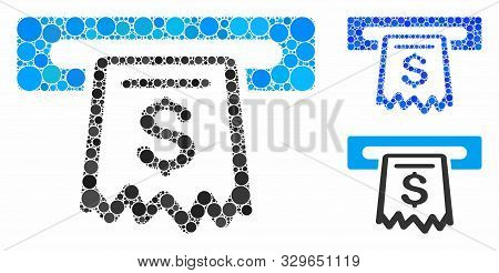Receipt Terminal Composition Of Small Circles In Various Sizes And Color Tinges, Based On Receipt Te