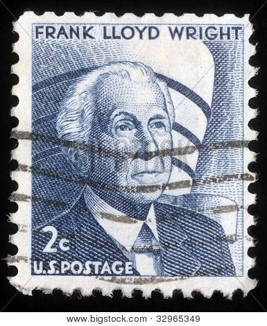 Estados Unidos da América - por volta de 1966: um selo imprimido no Brasil mostra Frank L