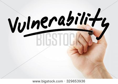 Vulnerability - Text With Marker, Concept Background