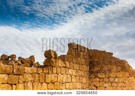 The Ruins Of Shivta, An Ancient Christian Nabatean City In Israel's Negev Desert.