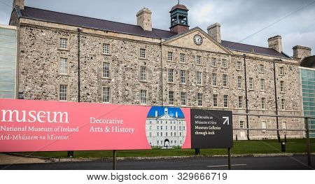 Architectural Detail Of The National Museum Of Ireland  In Dublin, Ireland