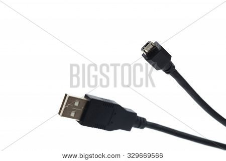 Mico Usb Cable Isolated On White Background