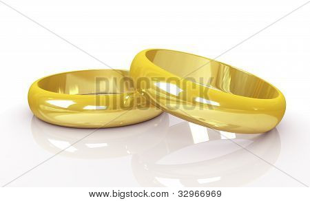 Paire de bagues de mariage or