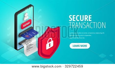 Secure Transaction Vector Photo Free Trial Bigstock