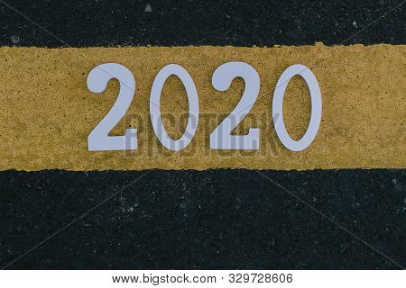 Road Background With Numbers 2020 ,happy New Yaer