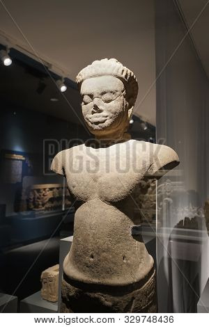Prachin Buri, Thailand - August 26, 2019: Guardian Khmer Art In Thailand (angkorian Style) 1107-1177