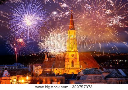 fireworks over Cluj-Napoca New Year destination