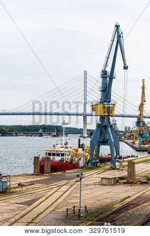 View Of The Commercial Harbour Of Stralsund