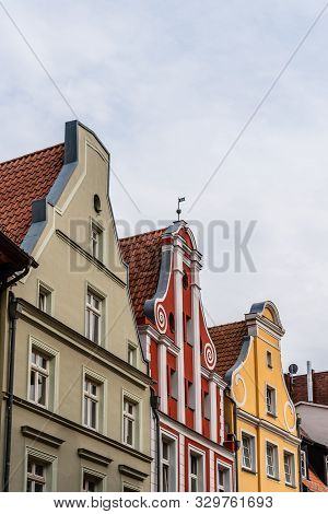 Traditional Houses With Gable In The Old Town Of Stralsund