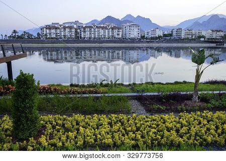 Park And Water Canal In Konyaalti District In Antalya, Turkey