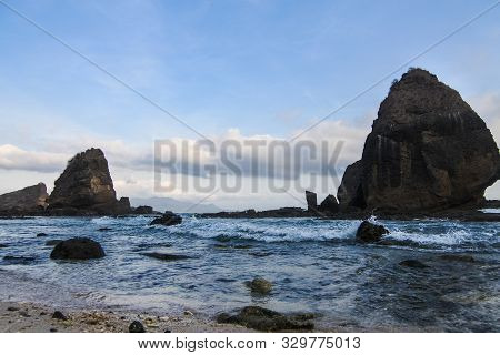 Beautiful Papuma Beach In Jember East Java Indonesia