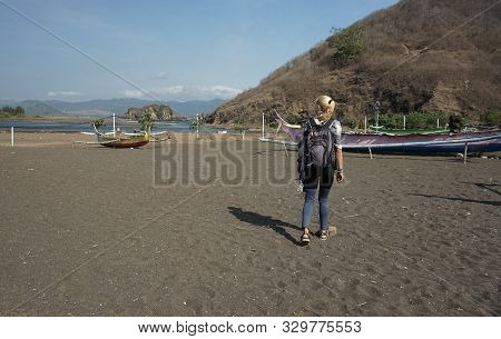 Jember, Indonesia - October 24, 2019 : Papuma Beach Jember East Java Indonesia