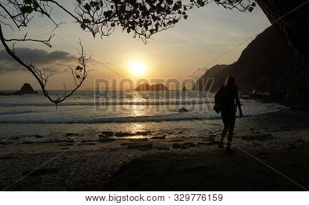 Jember, Indonesia - October 24, 2019 : Papuma Beach Jember East Java Indonesia