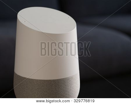 Smart Home Speaker Device In Living Area Lounge