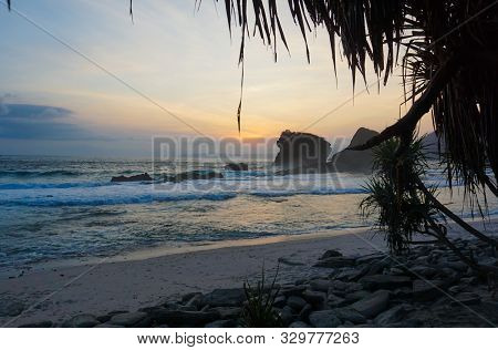Beautiful Papuma Beach In Jember East Java Indonesia