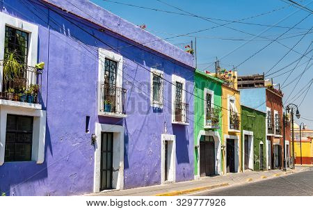 Traditional Buildings In Cholula Near Puebla, Mexico