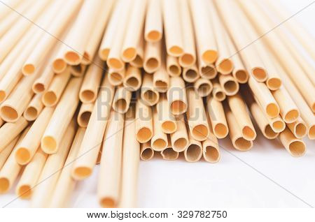 Wheat Straw For Drinking Water. Zero Waste Concept.
