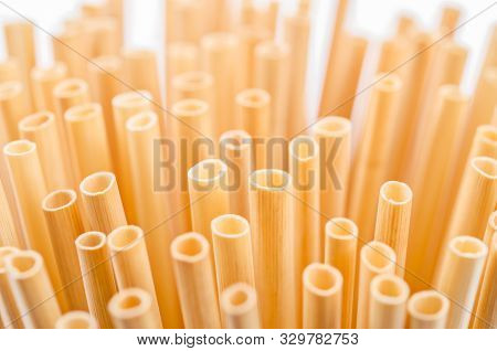 Wheat Straw For Drinking Water. Zero Waste Concept.