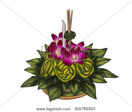 Krathong In Loy Krathong Festivel Isolated On White