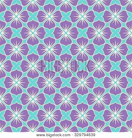Abstract Vector Seamless Pattern With Simply Flowers