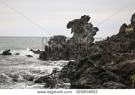 Dragon Head Rock At Jeju Island, South Korea.