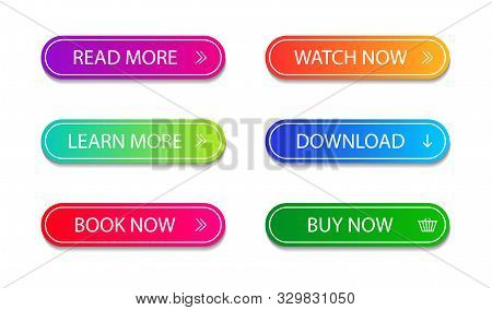 Set Of Modern Button For Infographic, Web, Modile, Game. Colorful Call Action Icon. Template Gradien