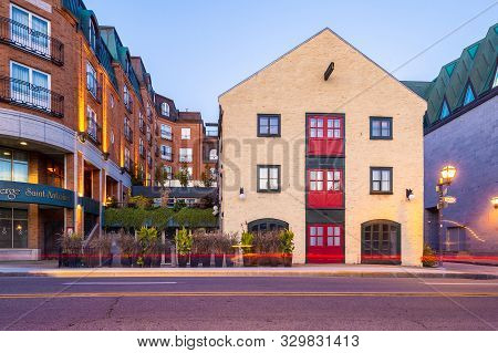 Quebec City, Canada - 5 October 2019: Facade Of Restaurant Chez Muffy In The Old Quebec City
